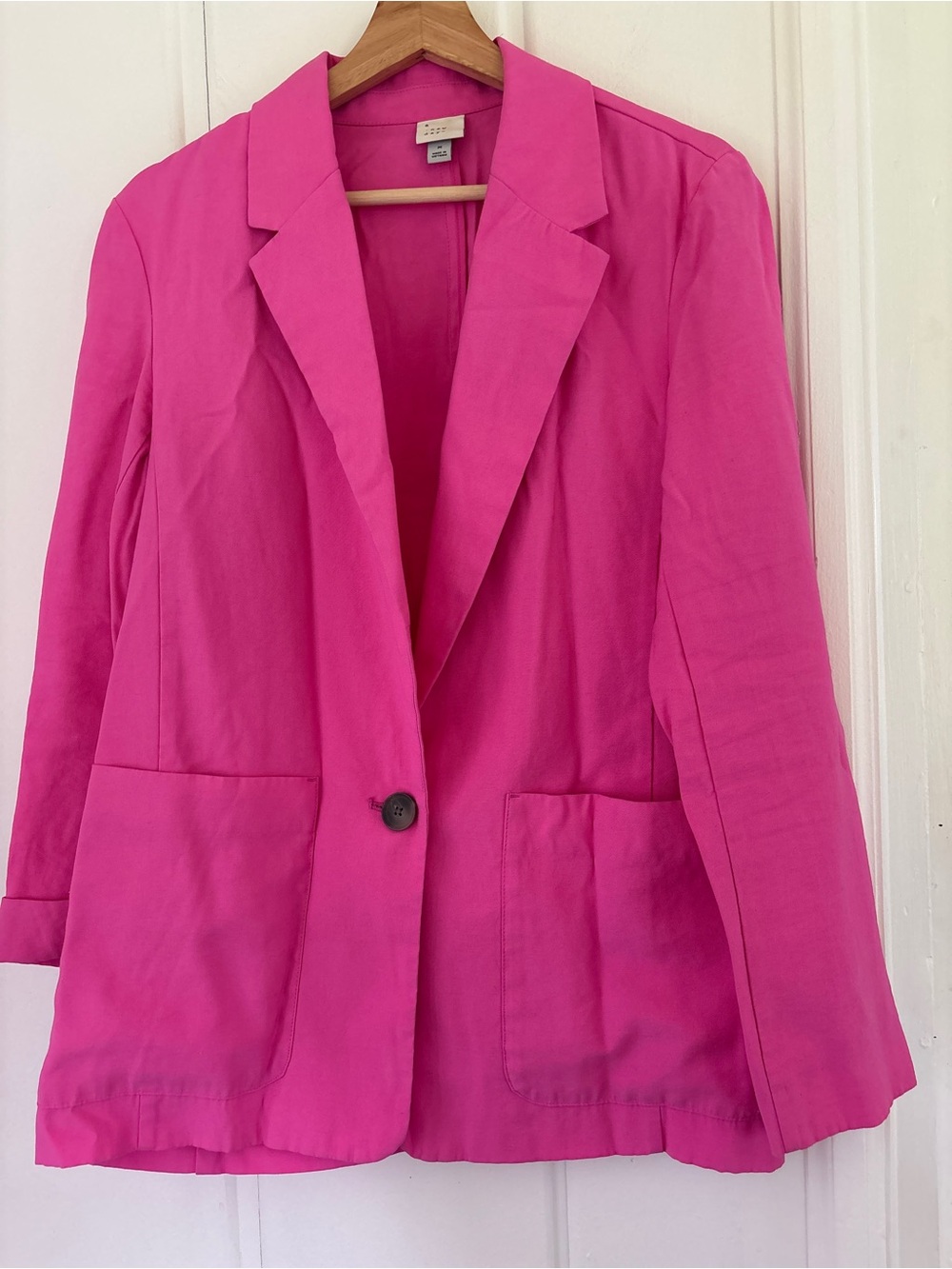 a new day Bright Pink Single-Button Blazer